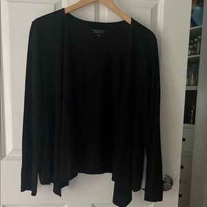 Susan Graver Everyday Open Front Jacket Cardigan Black sz Medium